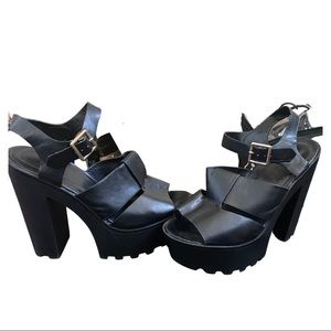 Black Chunky Heels